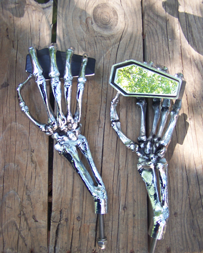 Crypt Coffin Skeleton Hand Mirrors $450/pair