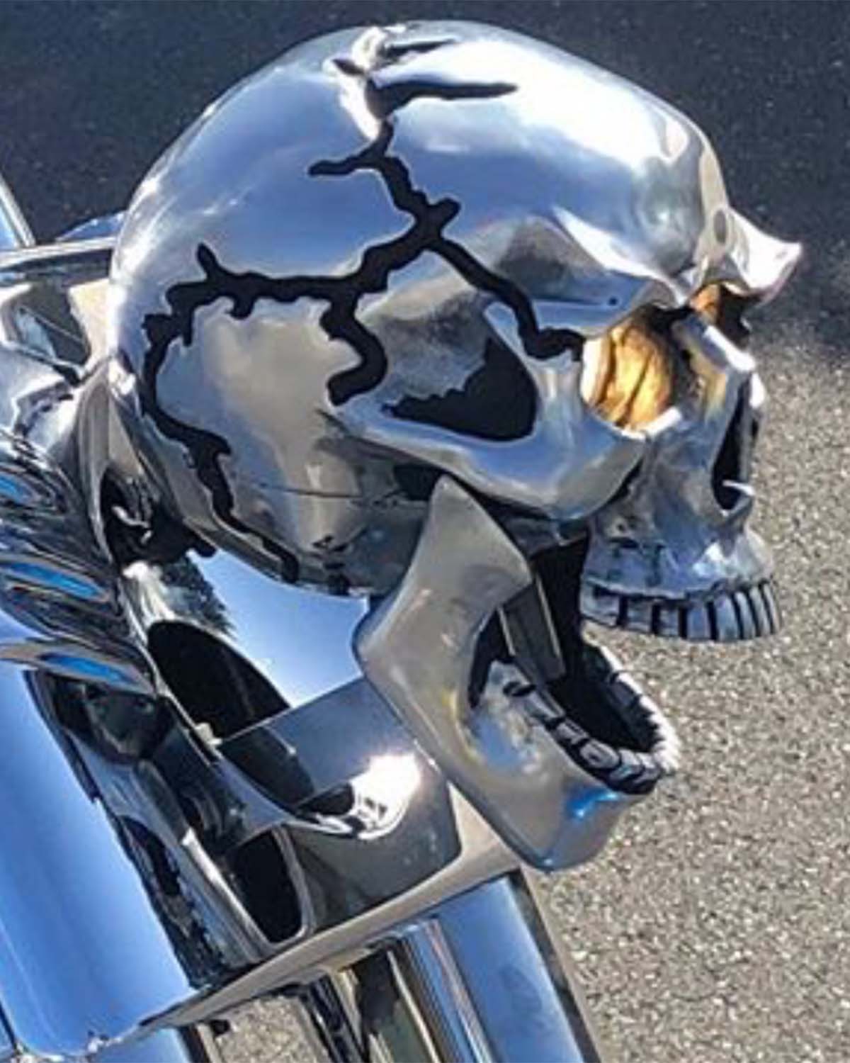 Skull headlight sales cover motorcycle